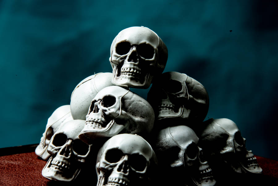 Stacked Skull Halloween Computer Wallpaper