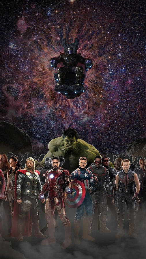 Standing Pose Of Avengers Iphone Wallpaper