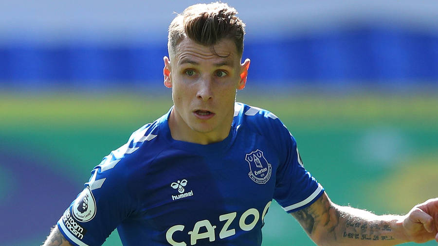 Star Defender Lucas Digne In Action Wallpaper