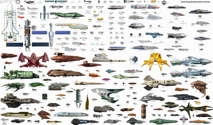 Star Trek Starship Size Chart On White Wallpaper