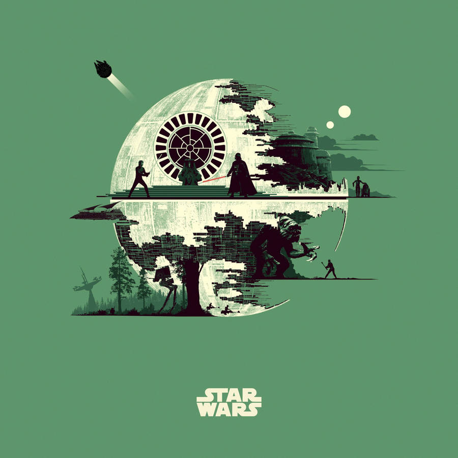 Star Wars Ipad Characters And Death Star Wallpaper