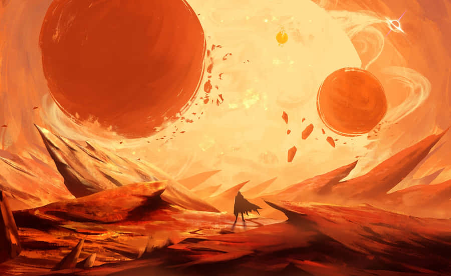 Star Wars Visions Desolate Planet Landscape Wallpaper