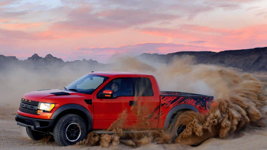 Stare Into The Menacing Eyes Of A Powerful Ford Truck Wallpaper