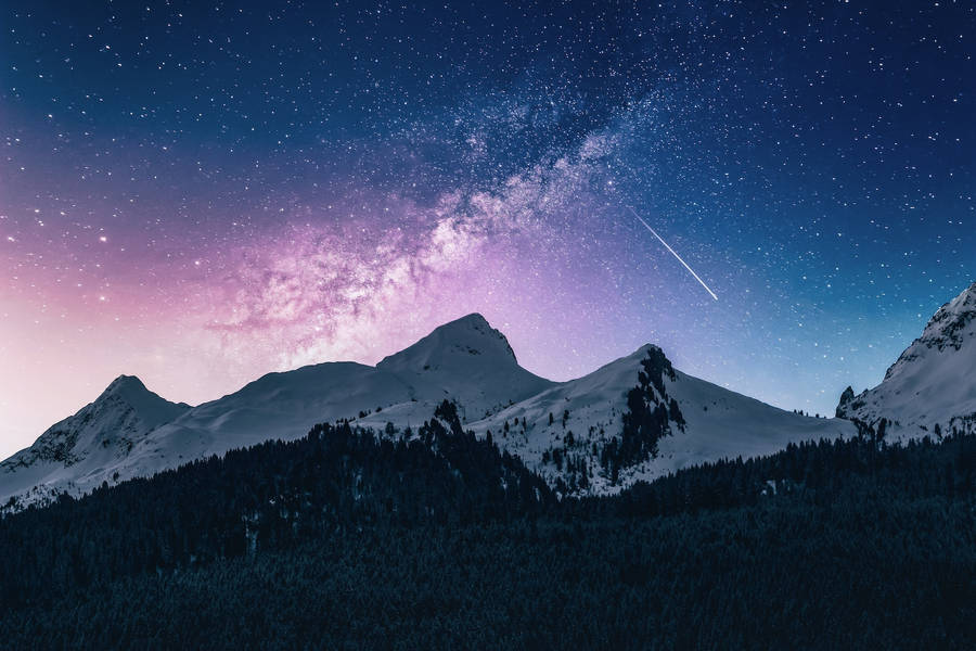 Starry Mountain Macbook Wallpaper