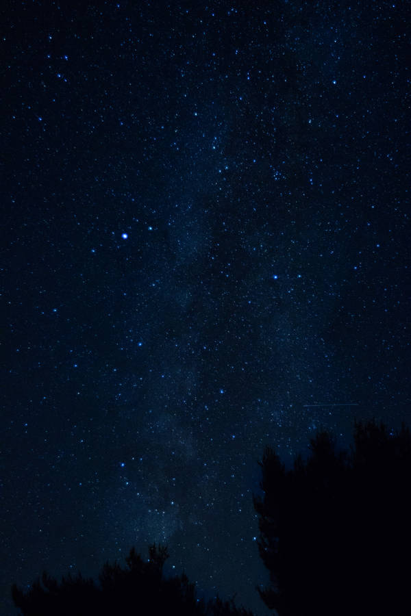 Starry Night And Dark Blue Sky Wallpaper