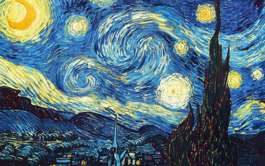 Starry Night Van Gogh Painting Wallpaper