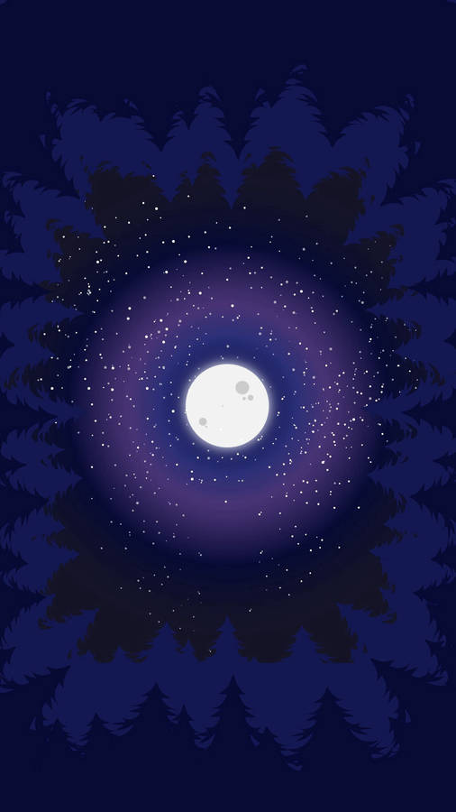 Starry Sky Moonlight Portrait Wallpaper