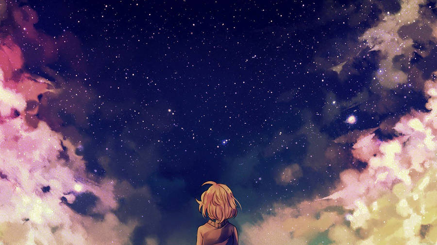 Starry Space Illust Anime Girl Wallpaper Wallpaper