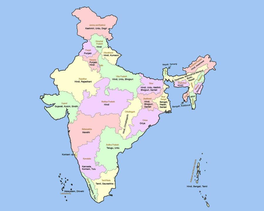 States Of India Map Wallpaper