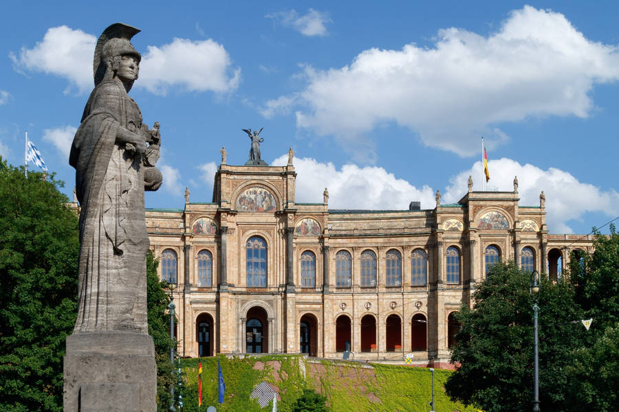 Statue At Maximilianeum Munich Wallpaper