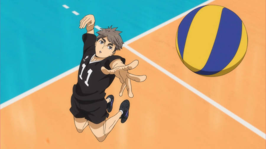 Stay Connected And Get Into The Game With A Volleyball Laptop. Wallpaper