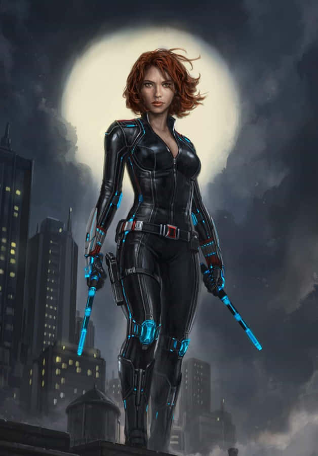 Stay Connected With Ease With The Black Widow Iphone Wallpaper