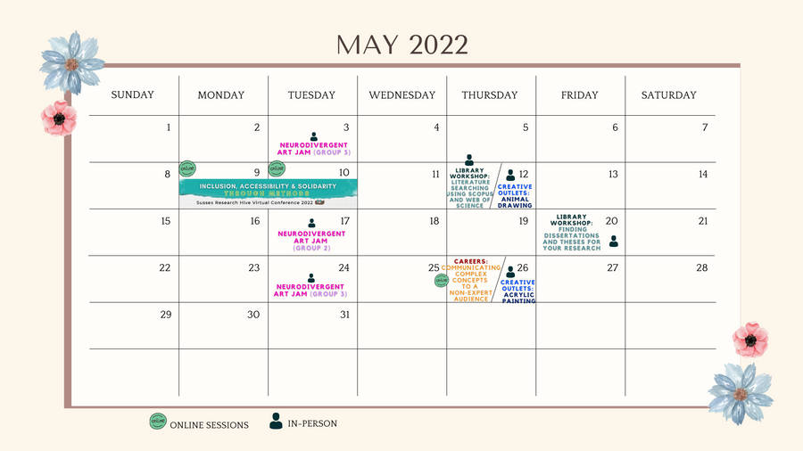 Stay Organized And On Schedule With This Clean And Minimal May 2022 Calendar Wallpaper