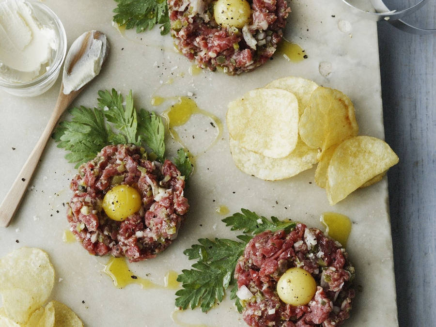 Steak Tartare With Potatoes Wallpaper