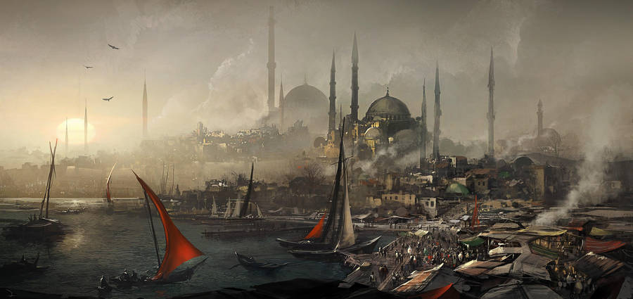 Steampunk Hagia Sophia Artwork Wallpaper