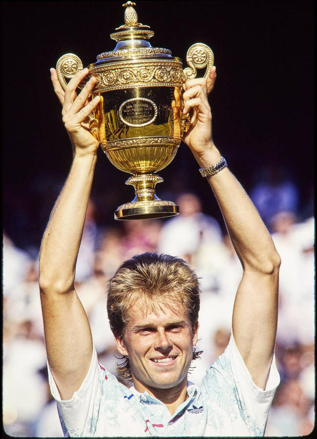 Stefan Edberg Celebrating His 1990 Wimbledon Victory Wallpaper