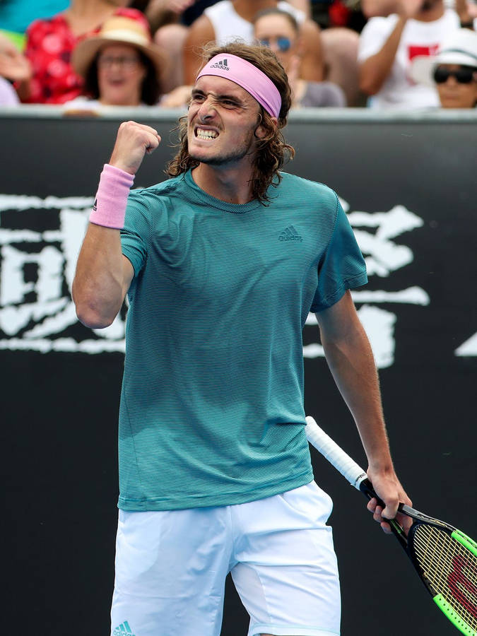 Stefanos Tsitsipas Gritted Teeth Wallpaper