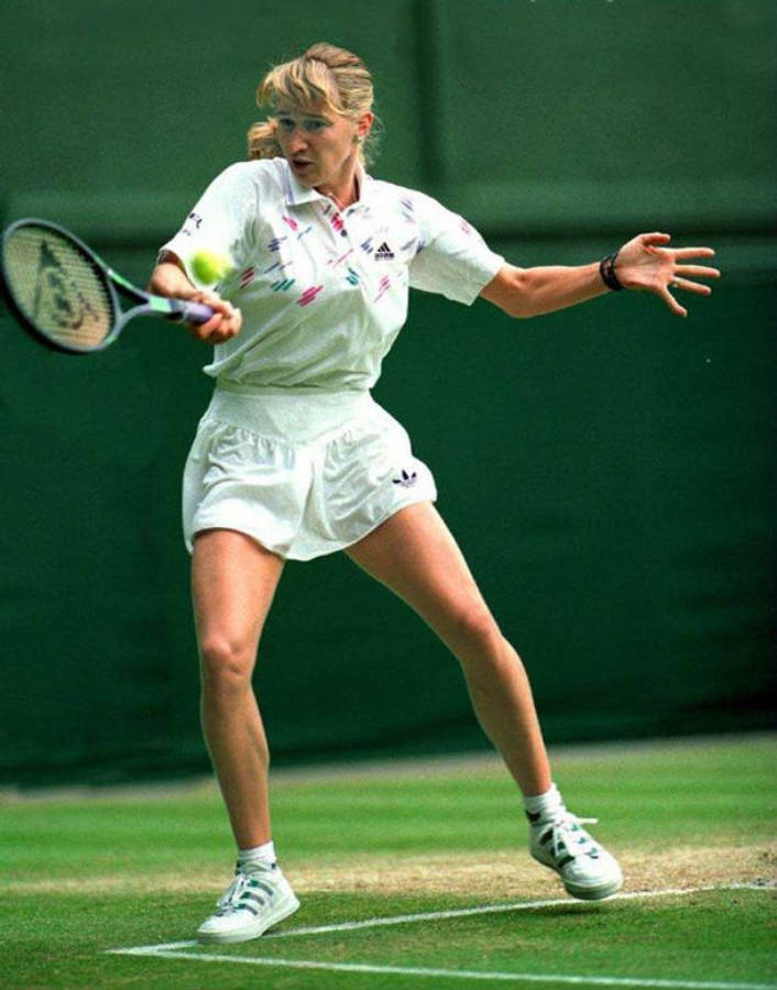 Steffi Graf Hitting A Ball Wallpaper