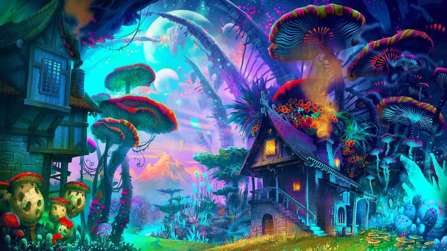 Step Into A Surreal Journey With This Trippy Desktop Wallpaper