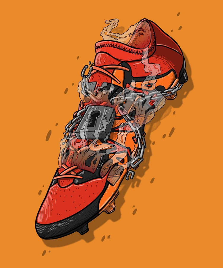 Step Into Comfort With Cartoon Sneakers Wallpaper