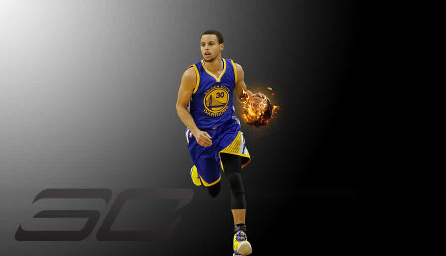 Stephen Curry Cool Flaming Ball Wallpaper