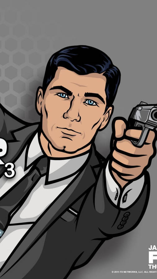 Sterling Archer Holding Gun Wallpaper