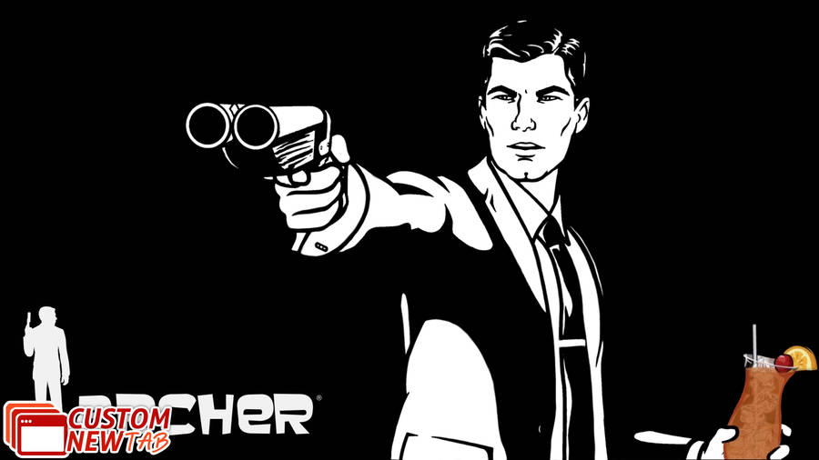 Sterling Archer With A Double-barrel Gun Wallpaper