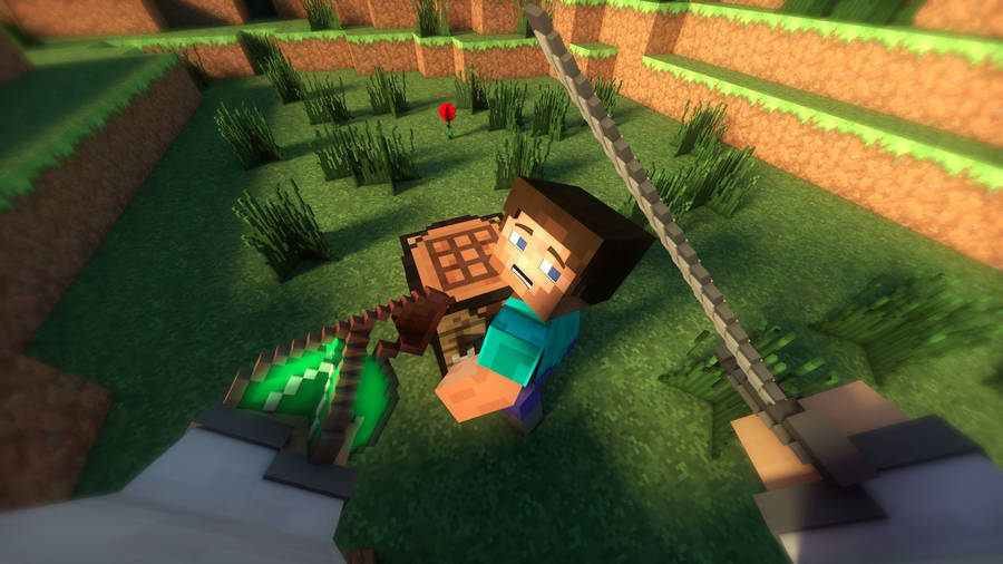 Steve From The Minecraft Landscape Wallpaper