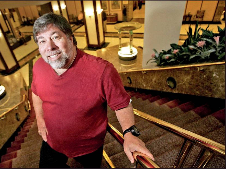 Steve Wozniak On Golden Stair Wallpaper