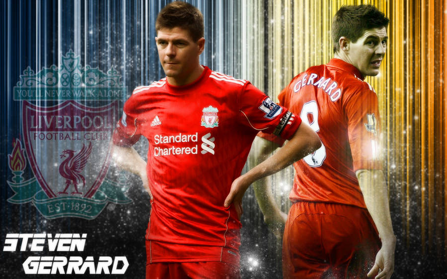 Steven Gerrard Football Colorful Tribute Wallpaper