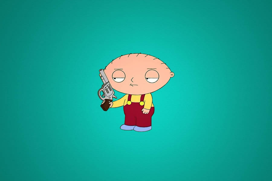 Stewie Griffin Holding A Gun Wallpaper