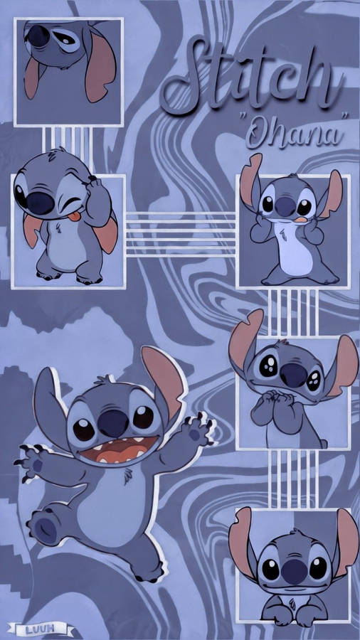 Stitch Collage Swirly Wallpaper