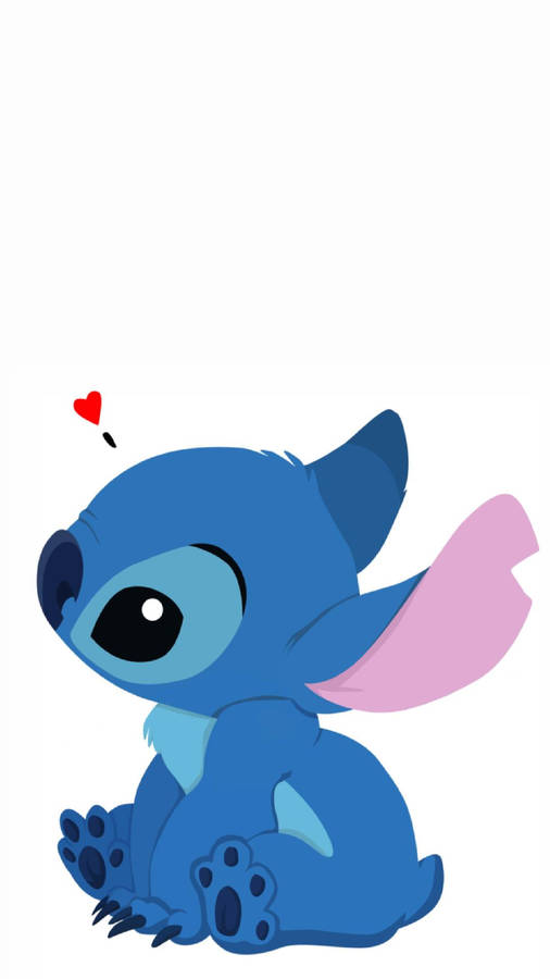 Stitch Disney With Heart Background Wallpaper