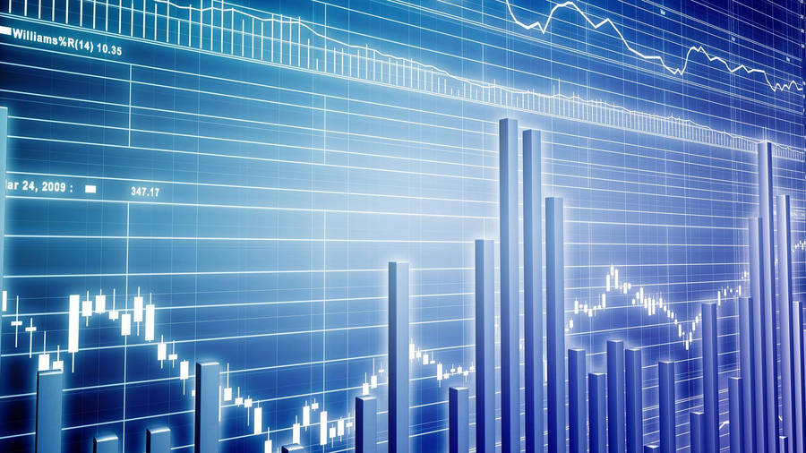 Stock Market Monochromatic Blue Colour Wallpaper