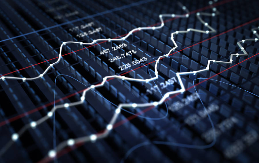 Stock Market White Red Lines Wallpaper