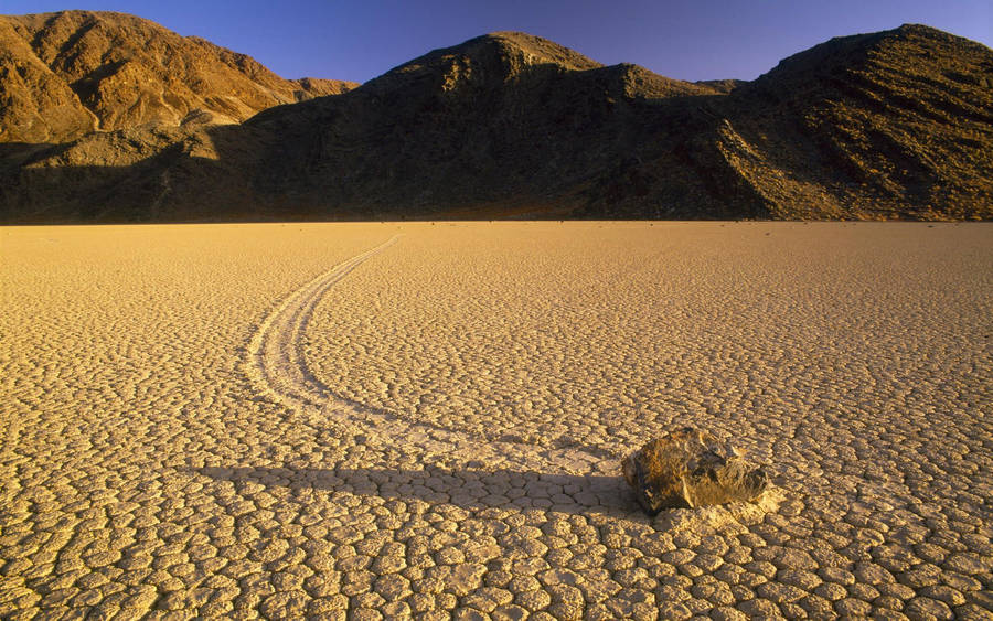 Stone Track Dry Desert Wallpaper