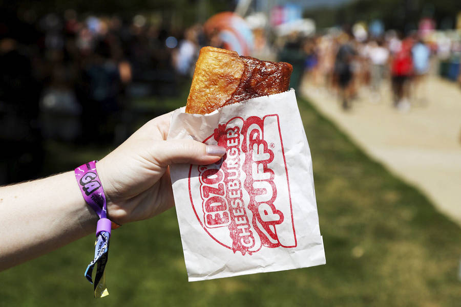 Stop By Our Kiosk At Lollapalooza For Fresh-fried Cheeseburger Puffs! Wallpaper