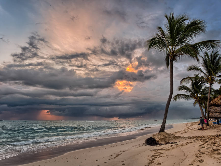 Storm At Punta Cana Beach Wallpaper