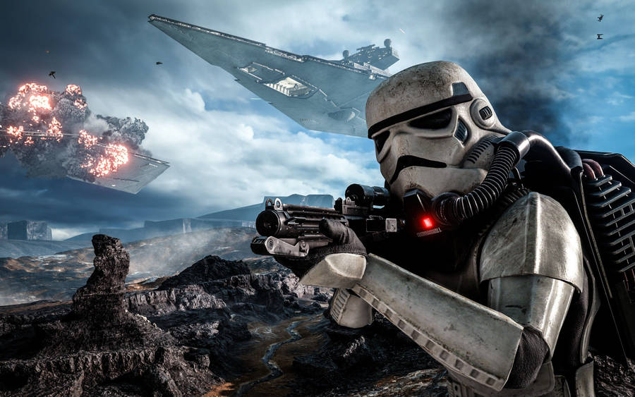 Stormtrooper In Battlefield Wallpaper