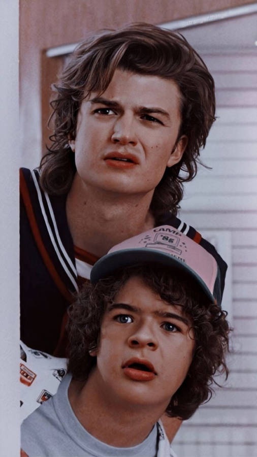 Stranger Things Cast Steve And Dustin Wallpaper