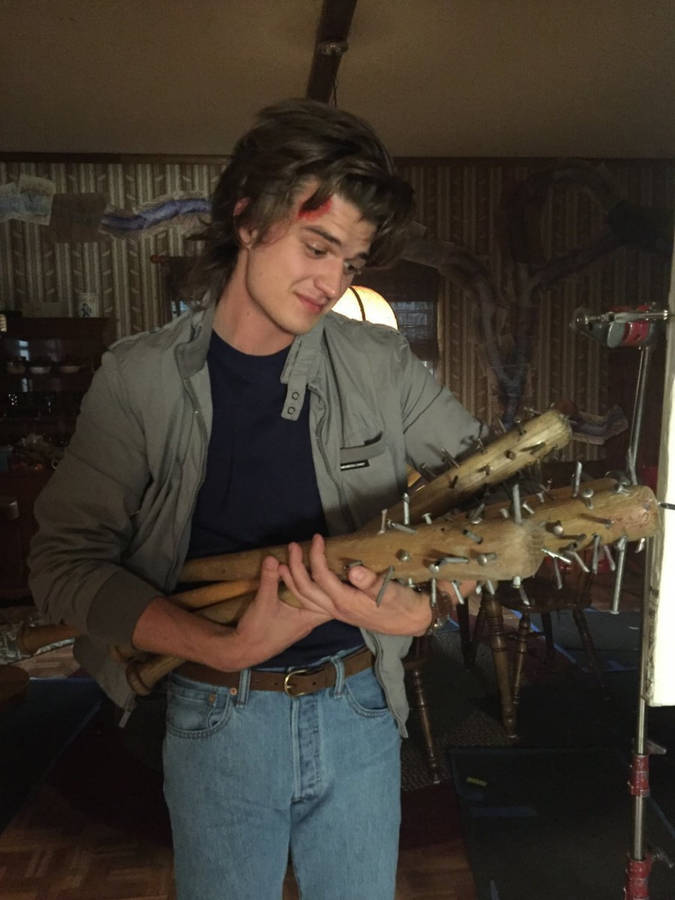 Stranger Things Steve Harrington With Nail Bats Wallpaper