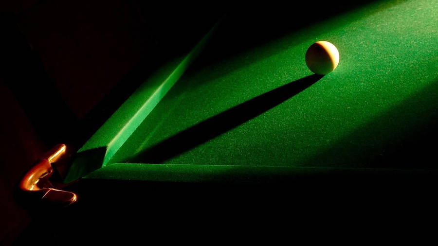 Strategic Snooker Shot - Cue Ball Shadowed Wallpaper