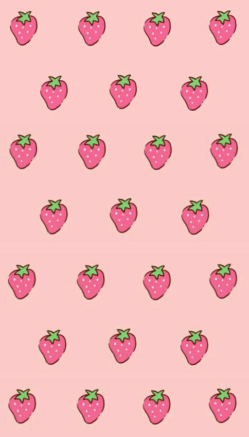 Strawberry Aesthetic Iphone Screen Wallpaper
