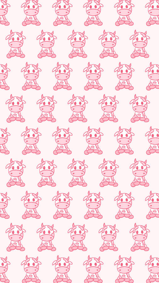 Strawberry Cow Sitting Down Wallpaper