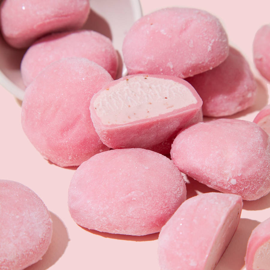 Strawberry Pink Mochi Wallpaper