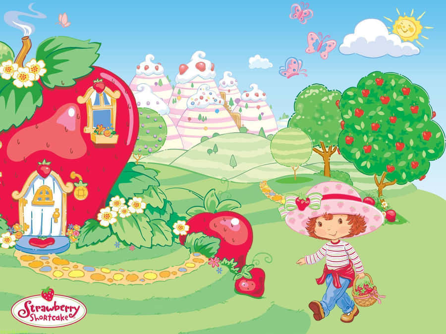 Strawberry Shortcake With Apple Tree Wallpaper