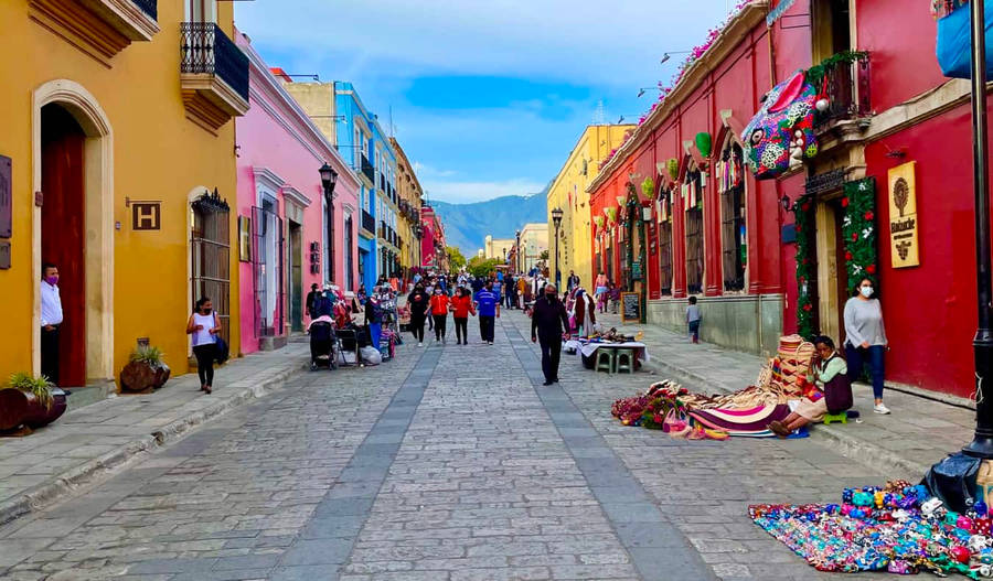 Street Vendors In Oaxaca Wallpaper