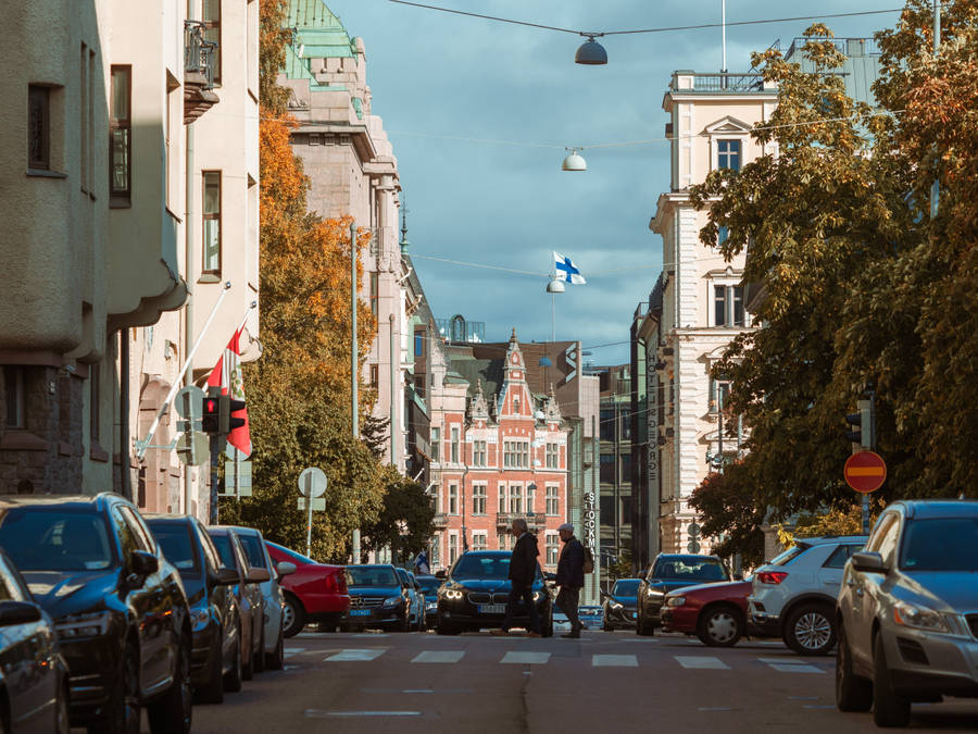Street View Of Helsinki Finland Wallpaper