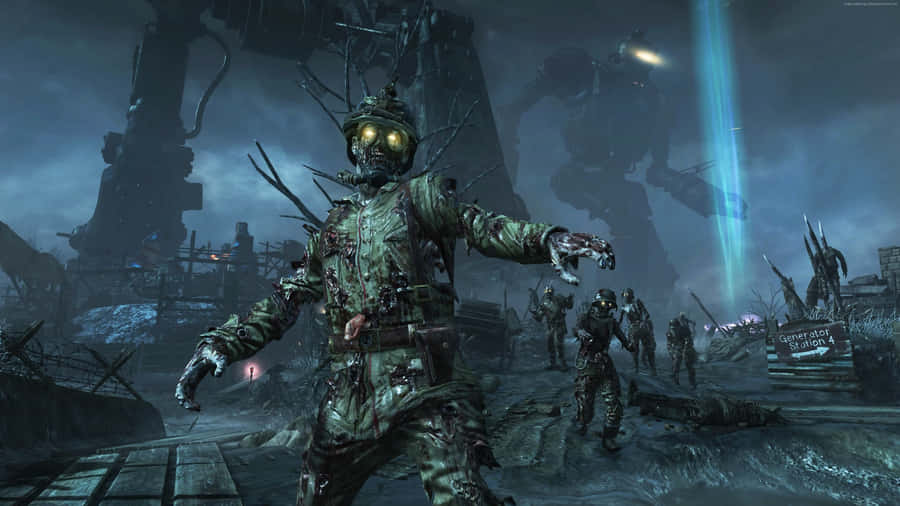 Strike Down The Undead Horde In Call Of Duty Zombies Wallpaper