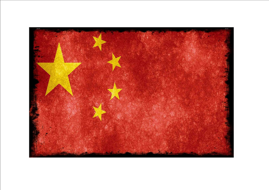 Striking Image Of China Flag With Black Border Wallpaper